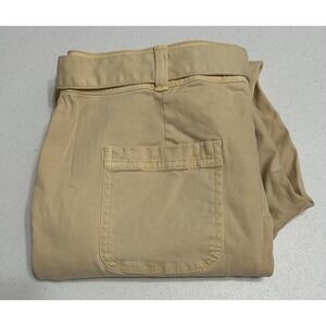 Lauren Conrad High Rise Straight‎ Ankle Faded Yellow Cropped Pants with Belt 14